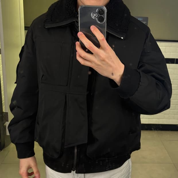 솔리드옴므 시어링 패딩 자켓