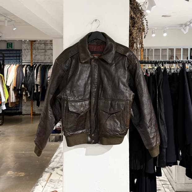 어드벤처 바운드 브라운 투 포켓 레더 자켓