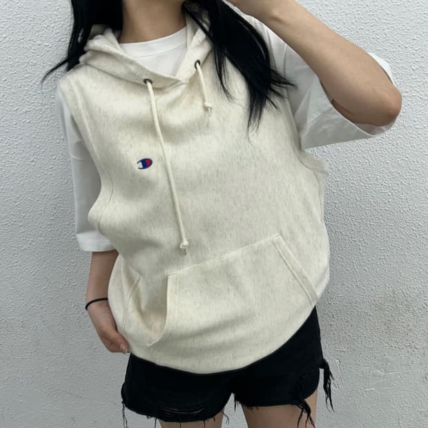 챔피온 백멜란지 슬리브리스 후드 S