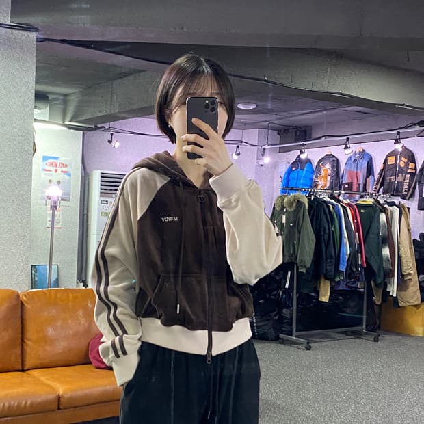 널디 벨벳 투웨이 트랙탑 후드집업 B3958