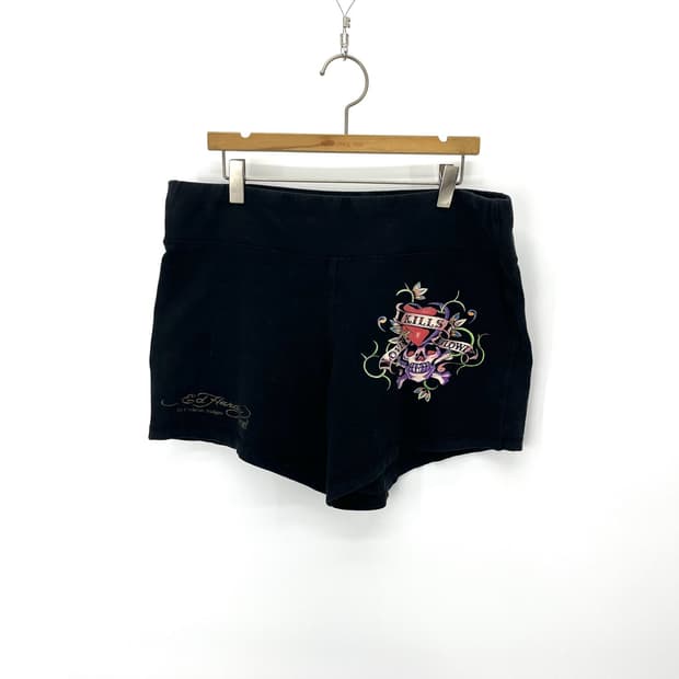 [Ed Hardy] 에드하디 펑크 스컬 프린팅 핫팬츠