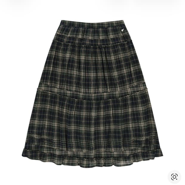 코이세이오 셔링 미디 스커트 체크