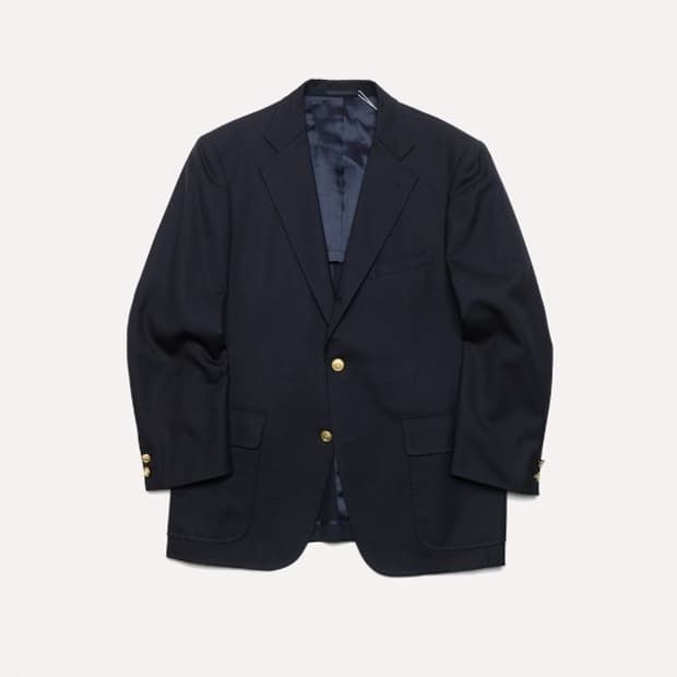gold button 3roll2 dark navy blazer