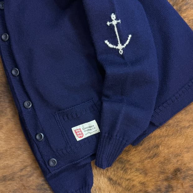 건지 울른스 피셔맨 홀가먼트 가디건 