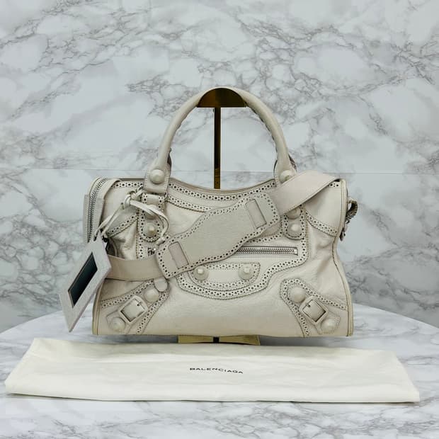 발렌시아가 자이언트 모터 시티백 화이트