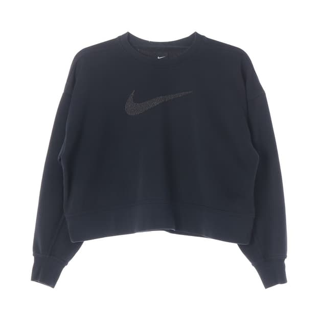 나이키 빅 스우시 로고 크롭 맨투맨 블랙 M