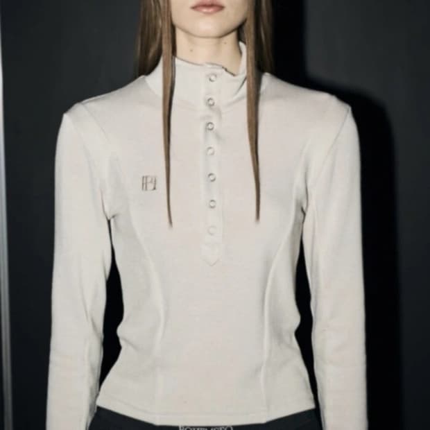 보헤미안서울 하프넥 바이커 셔츠 베이지