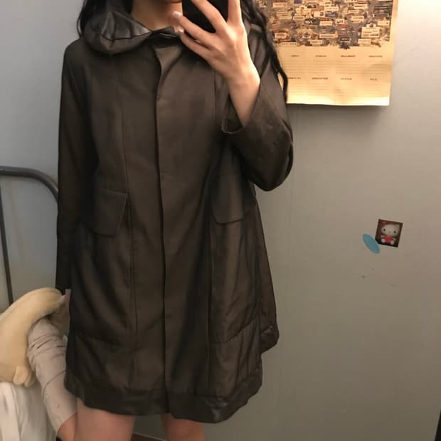 Vintage 모리걸 라떼갸루 히든 후드 패딩 코트