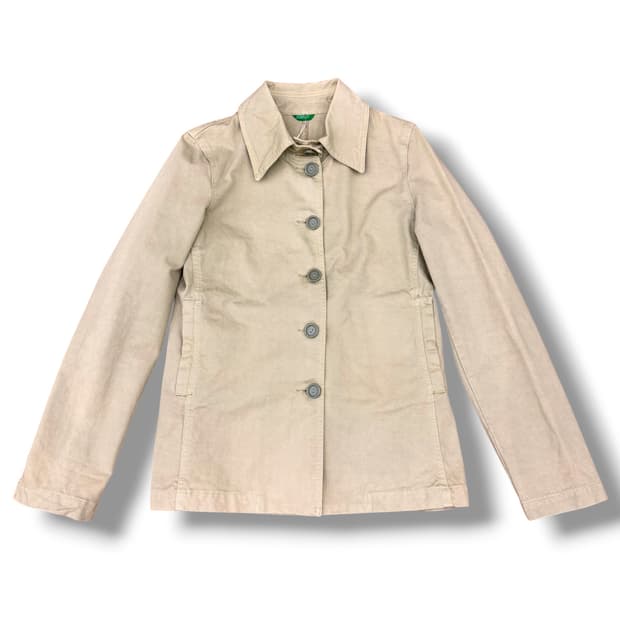 베네통 베이지 코튼자켓