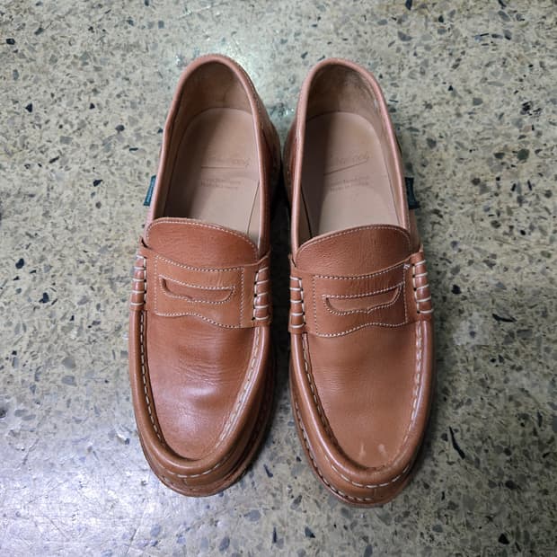 파라부트 로퍼 브라운 가죽 슈즈