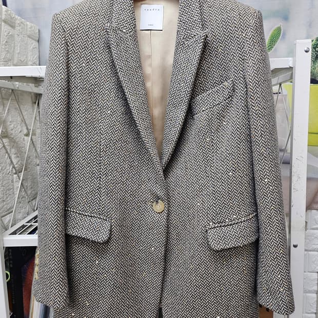 산드로 여성자켓 55 헤링본 테일러드 싱글자켓 AD33