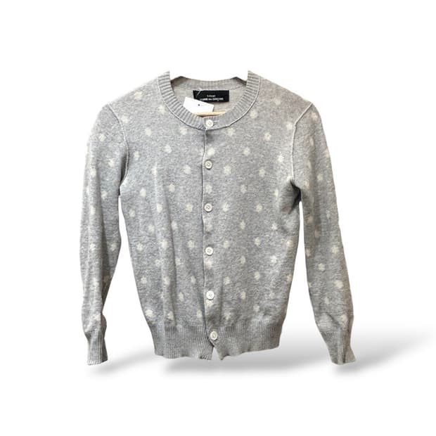 꼼데가르송 그레이 도트 패턴 가디건