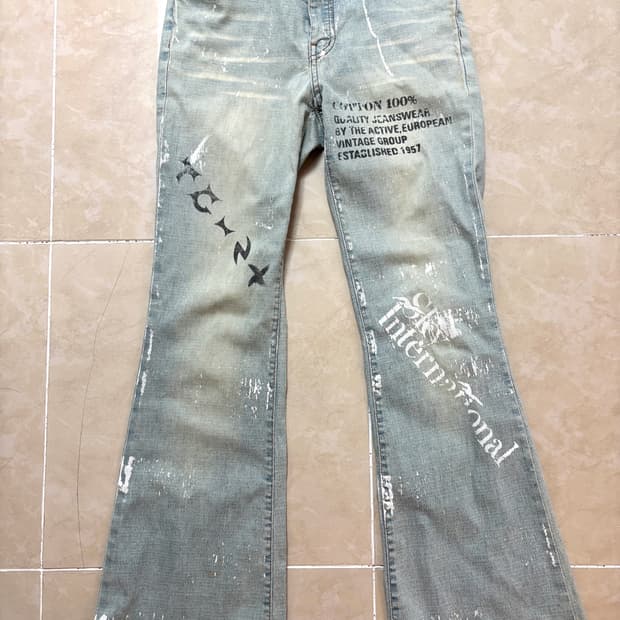 Maro Catte Jeans 빈티지 페인티드 데님 사이즈28 