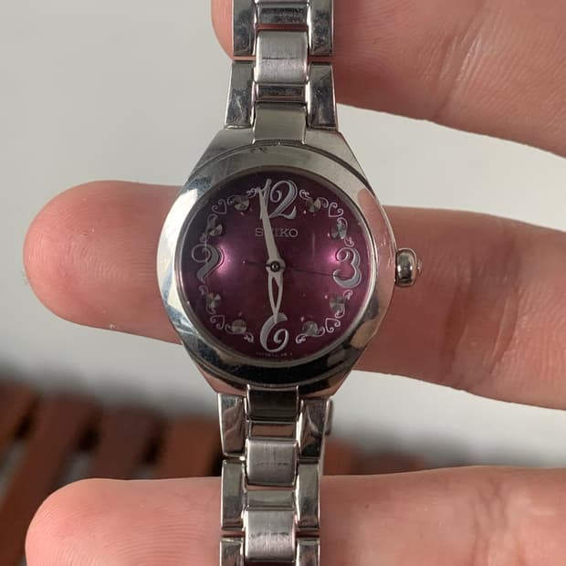 Seiko 빈티지 세이코 딥퍼플 다이얼 솔라 워치
