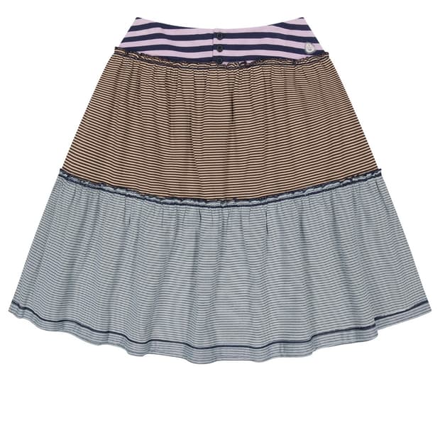 코이세이오 컬러드 스트라이프 미디 스커트 퍼플