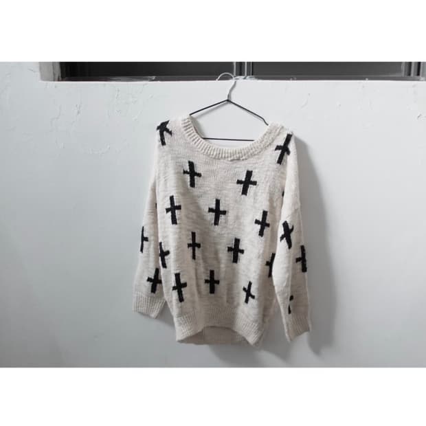 INGNI 십자가 니트 빈티지 갸루 페어리 핀터레스트 