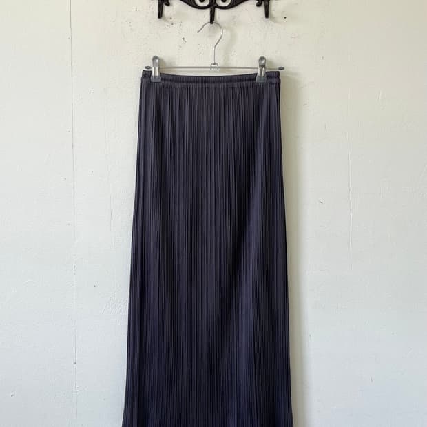 Pleats Please 차콜 플리츠 롱 스커트