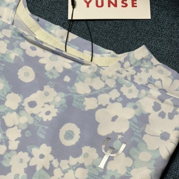 yunse flower print boat neck