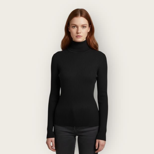 40/ 프라다 골지 모크넥 울 블랙니트(새상품)