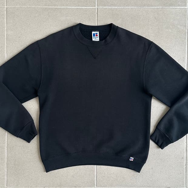 90s 빈티지 러셀 스웻셔츠 블랙 M USA