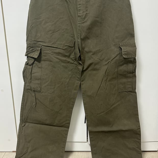 (unisex)오버 스트링 카고 와이드팬츠