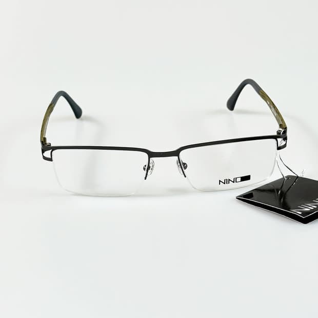 프랑스제 NINO EYEWEAR 반무테 메탈 스퀘어 빈티지 안경