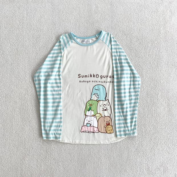 스밋코구라시 ♥ 민트 스트라이프 캐릭터 롱슬리브