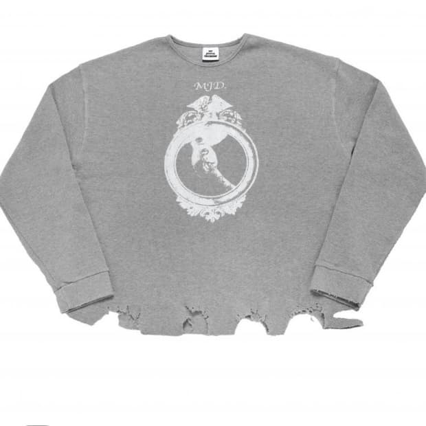 [M] MJD 디스트레스트 와플 롱슬리브 멜린지 그레이
