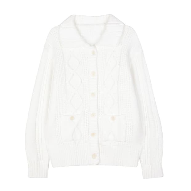 레이즈미야 토스티 루즈 오버 가디건 [WHITE]