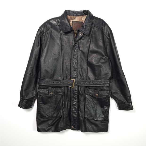 JANUDECER 빈티지 소가죽 자켓 XL