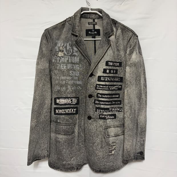 Bernings Sho Acid Wash Patchwork Blazer