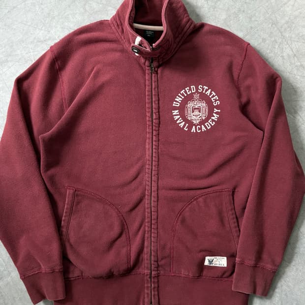 Avirex 아비렉스 버건디 코튼 집업