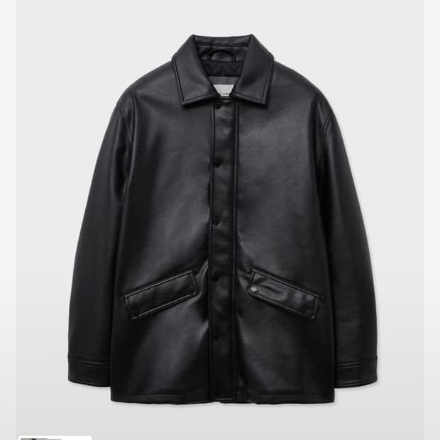 레이디볼륨 레더 자켓 파카 블랙(유니섹스)