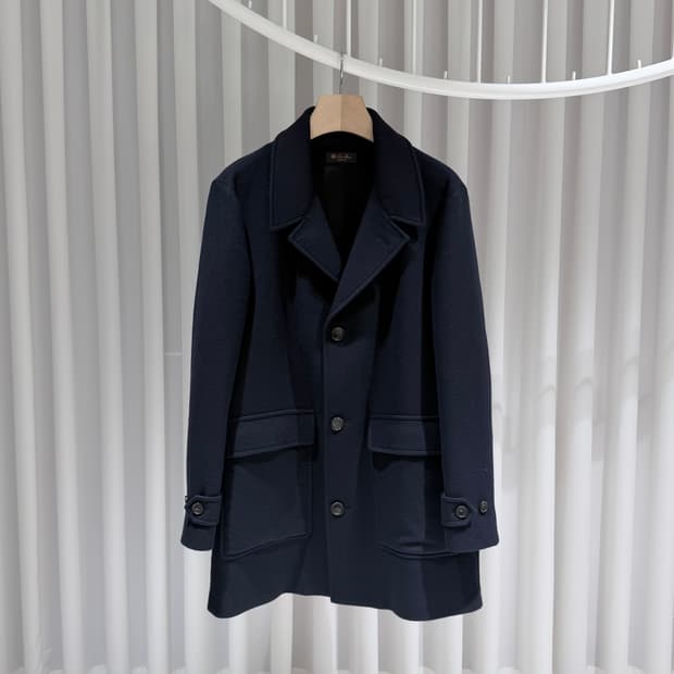 (A+/M) / 로로피아나 레드몬드 더블 캐시미어 카 코트 네이비