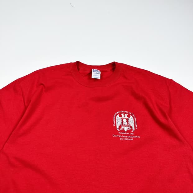 VTG 빈티지 칼리지 레드 반팔 티셔츠 (L)