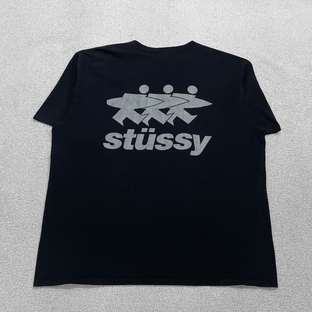 스투시 Stussy 서프워크 피그먼트 반팔티 블랙