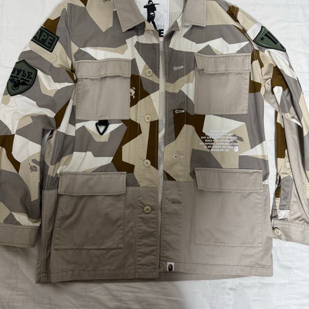 베이프 카모 밀리터리 자켓 L
