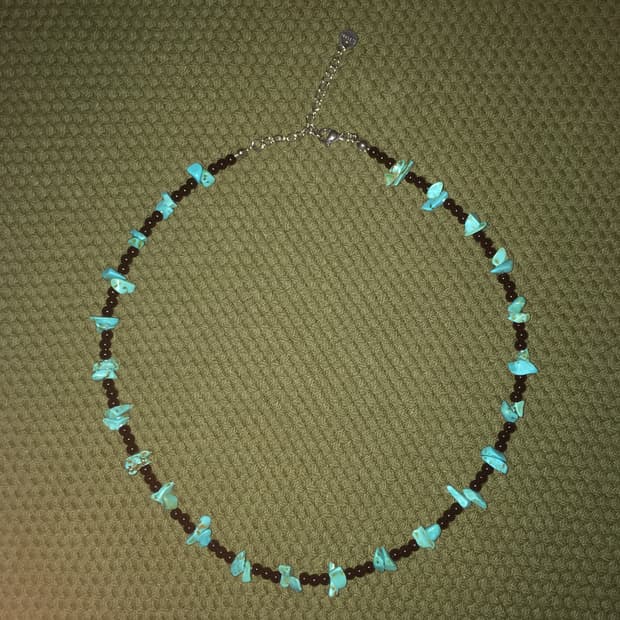 블루 원석 비즈 목걸이