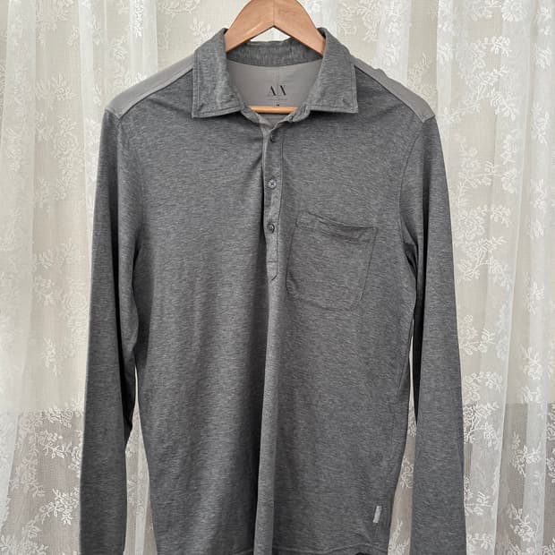M) 아르마니 익스체인지 카라 티셔츠 그레이