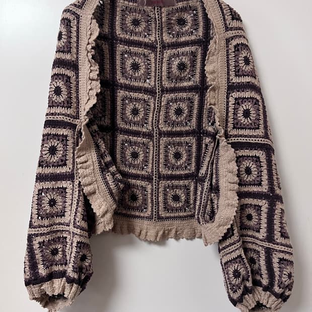 Pink house 니트 가디건