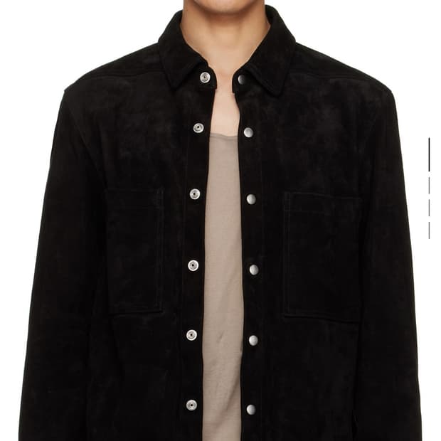 Rick Owens Suede Outershirt Black 50