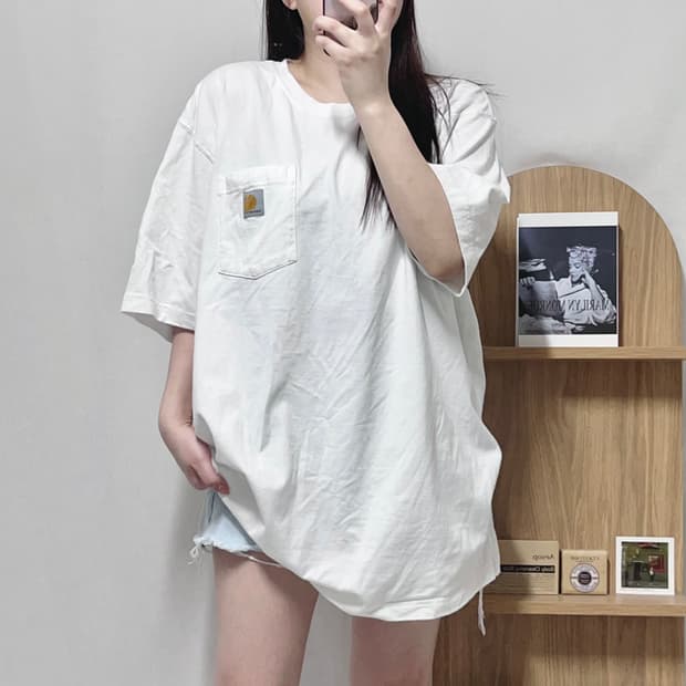 [정품] 칼하트 화이트 포켓 루즈핏 반팔티 [ XL ]