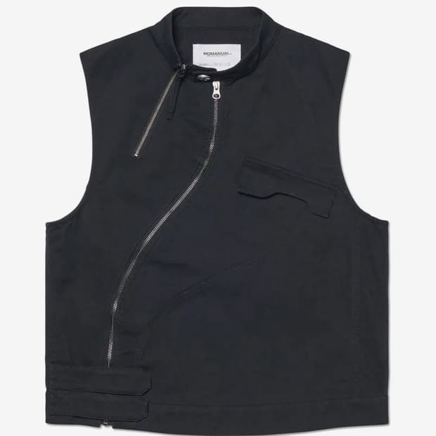 노메뉴얼 조끼(베스트) CURVED VEST - WASHED BLACK