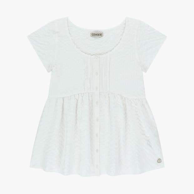 코이세이오 핀턱 블라우스 화이트