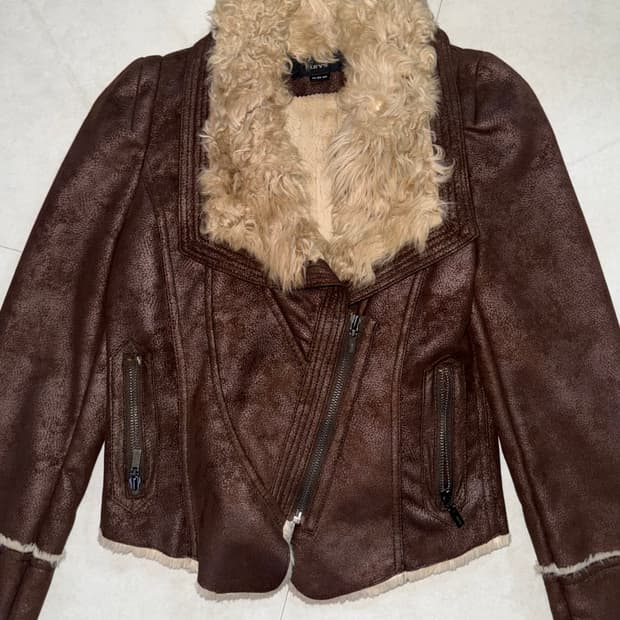 빈티지 브라운 무스탕 / 소가죽 자켓 / 가죽자켓
