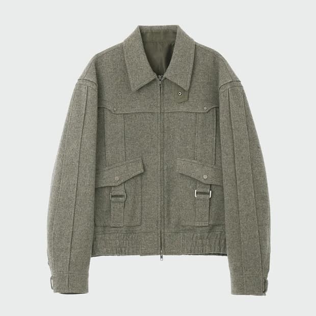 구매) 엘무드 셰퍼드 보이 울 블루종 자켓 48