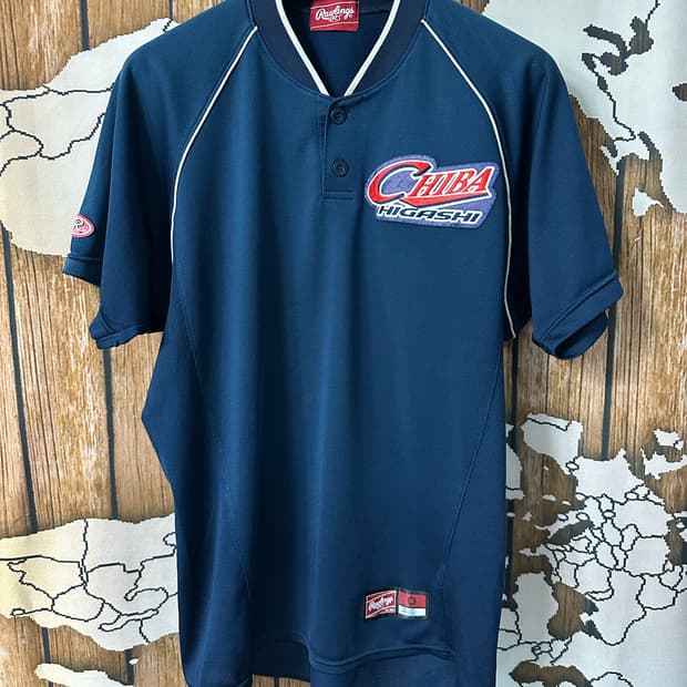 롤링스 치바 히가시 고교 야구 유니폼 반팔 져지 네이비 L~XL