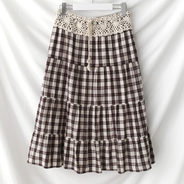 check crochet skirt