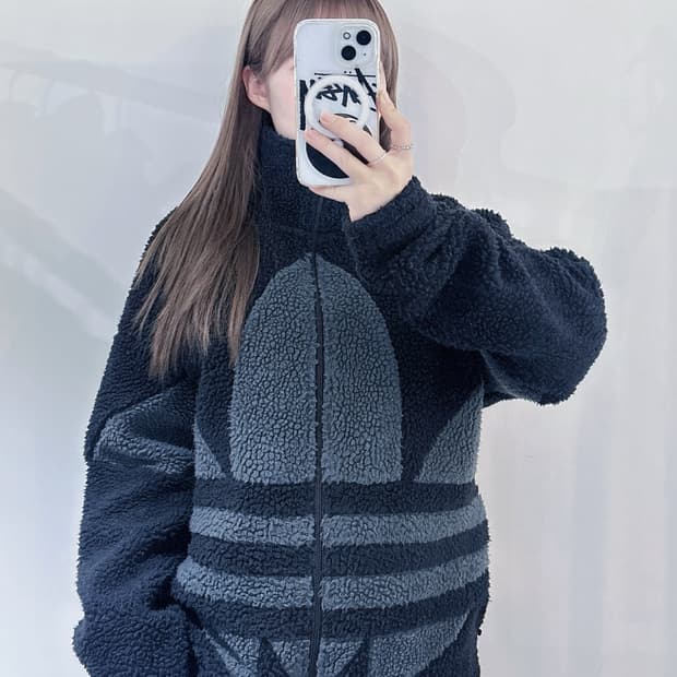 아디다스 빅로고 후리스 집업