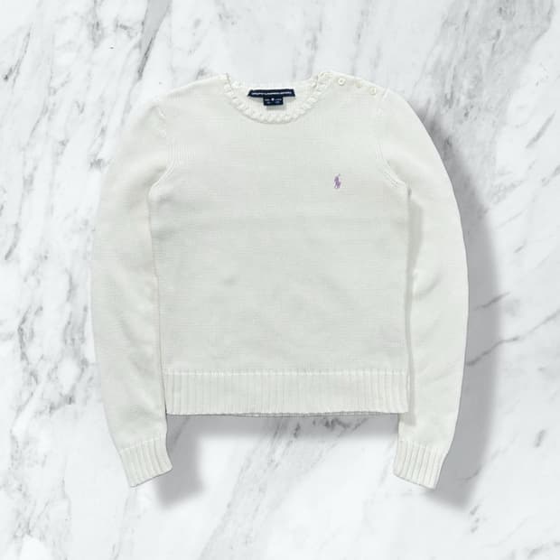 폴로 랄프로렌 스포츠 퍼플 포니 니트